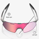 Lunettes 100% Hypercraft SQ - Gloss Light Grey Rose Gold Mirror Photochromic