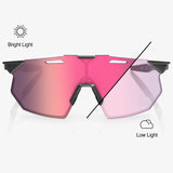 Lunettes 100% Hypercraft SQ - Gloss Light Grey Rose Gold Mirror Photochromic