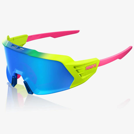 100% Korbin X Glasses - Satin Neon Blue Multilayer Mirror Lens