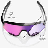100% Slendale Glasses - Gloss Black Photochromic Purple Mirror