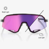 100% Slendale Glasses - Gloss Black Photochromic Purple Mirror
