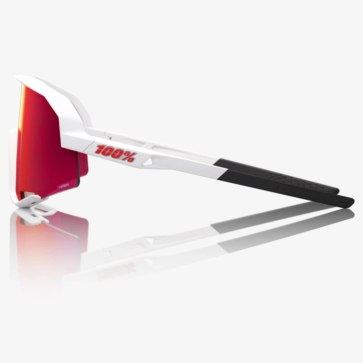 100% Slendale Glasses - Matte White HiPER Red ML Mirror
