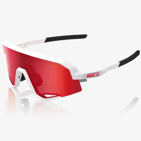 100% Slendale Glasses - Matte White HiPER Red ML Mirror
