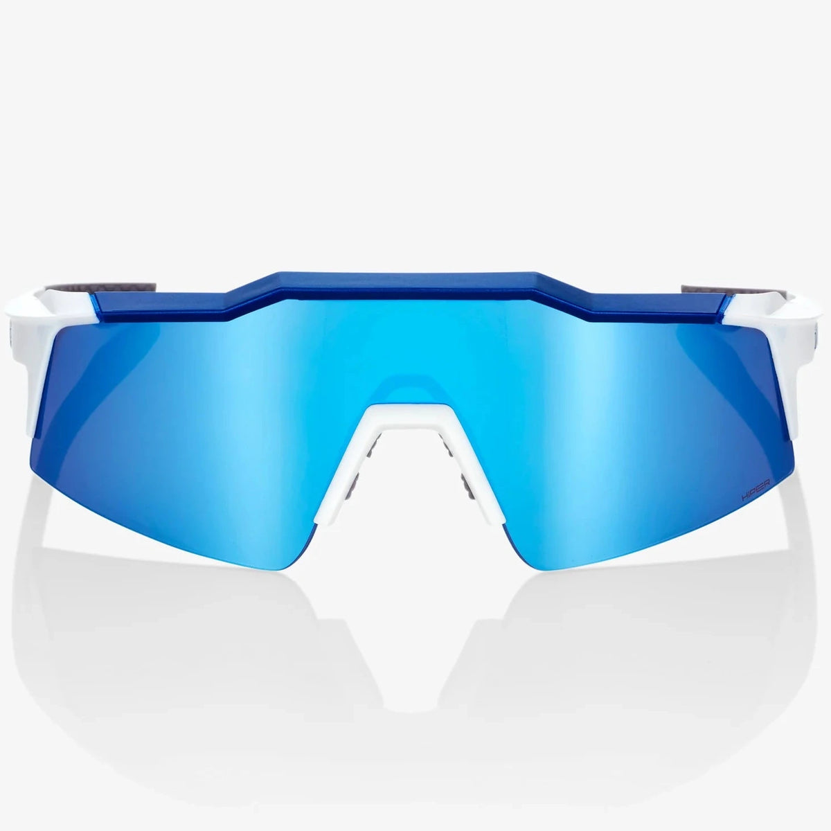 Brille 100% Speedcraft SL - Matte White Metallic Blue HiPER Blue Mirror
