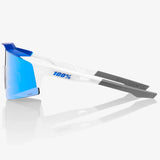Brille 100% Speedcraft SL - Matte White Metallic Blue HiPER Blue Mirror