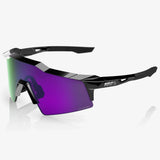 100% Speedcraft SL Brille - Polished Black HiPER Lavender Mirror Polarized