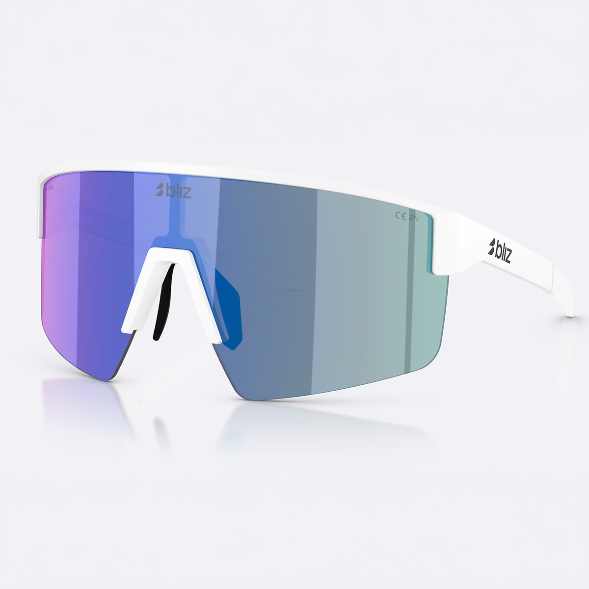 Brille Bliz P004 - Matte White Smoke Blue