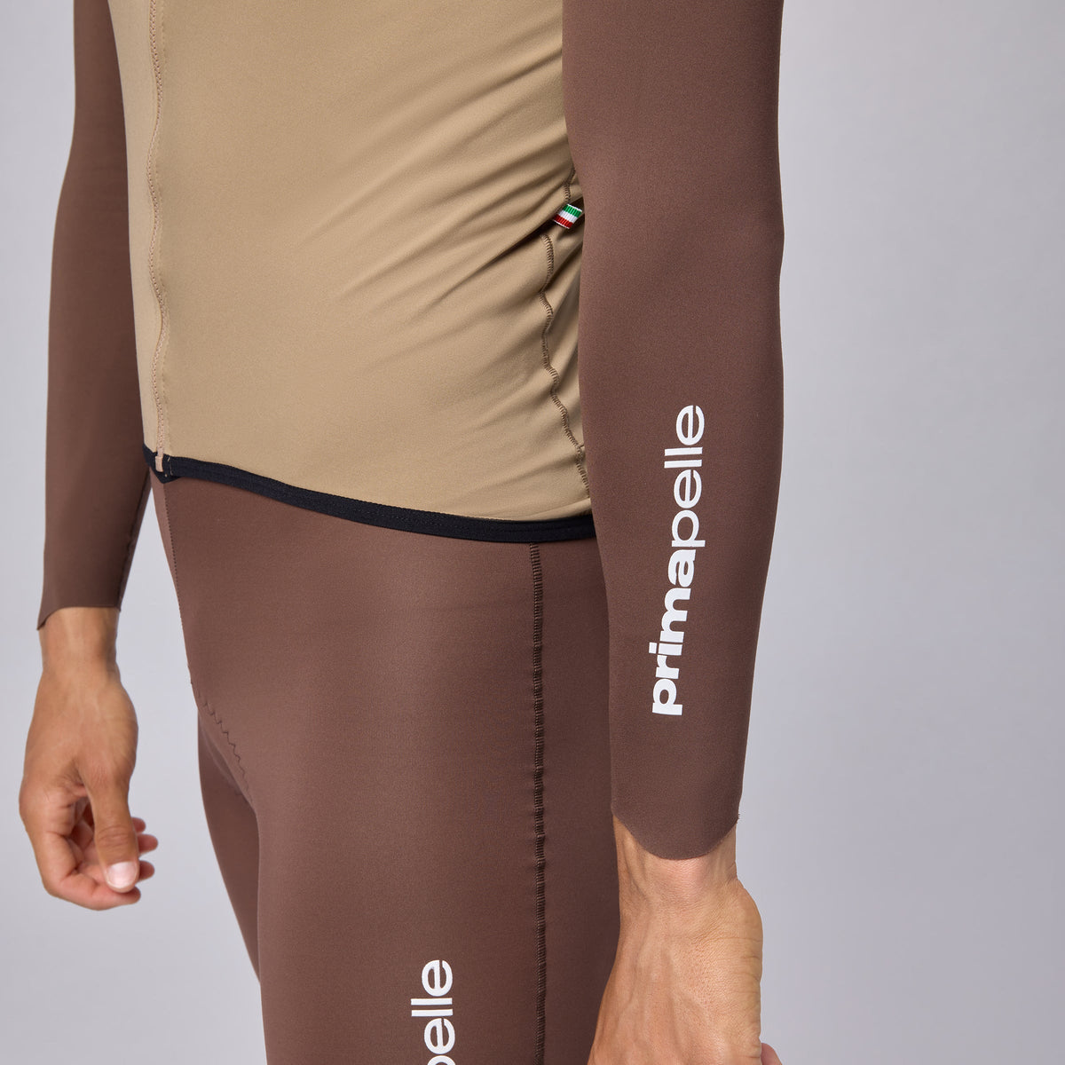 Maglia maniche lunghe Pissei Primapelle Bicolor - Argilla espresso