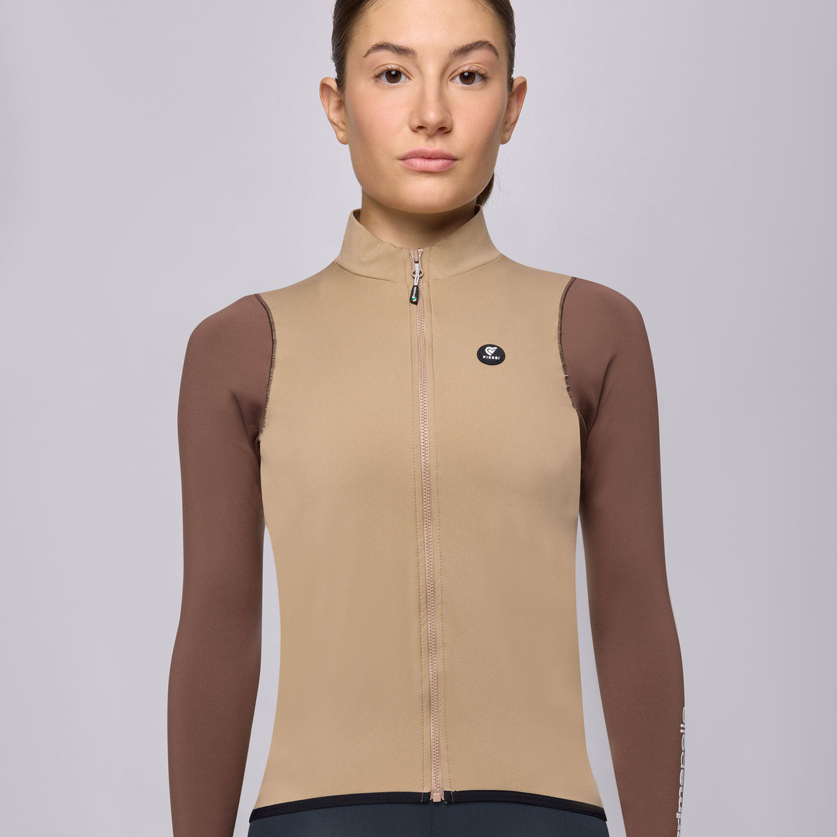 Maglia maniche lunghe Pissei Primapelle Bicolor - Argilla espresso