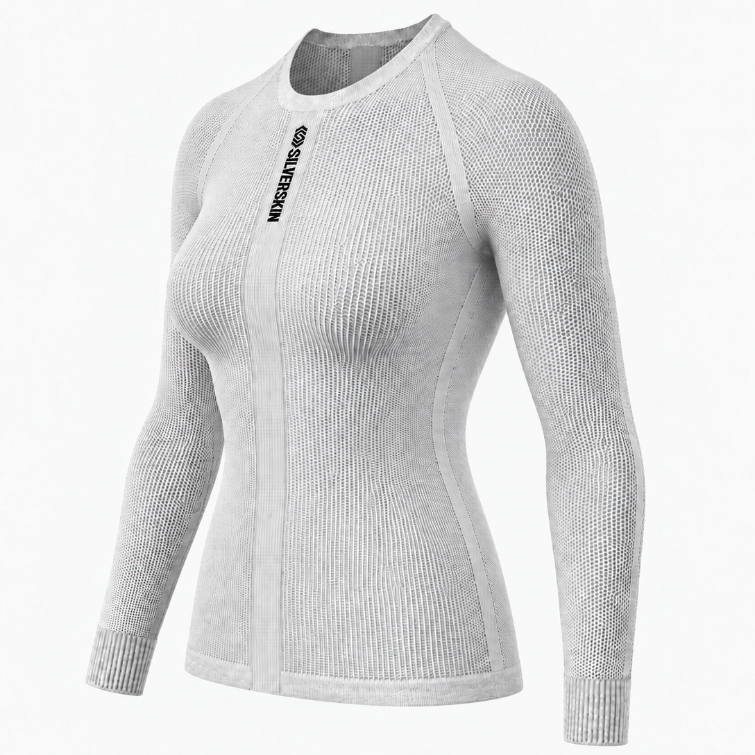 Maillot sous-vêtement manches longues Silverskin Primo col rond - Gris