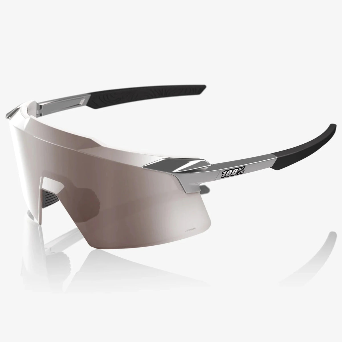 100% Aerocraft Brille - Gloss Black Chrome HiPER Silver Mirror