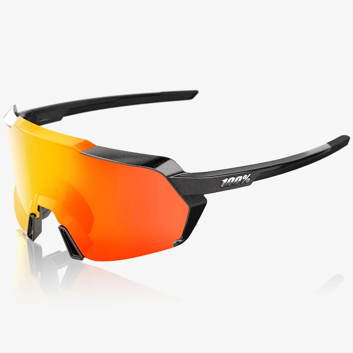 100% Korbin Brille - Gloss Metallic Black HiPER Red Multilayer Mirror