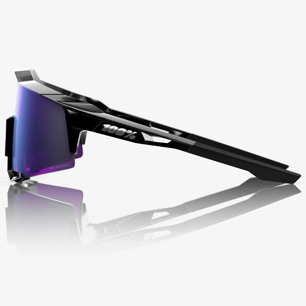 100% Speedcraft Glasses - Polished Black HiPER Lavender Mirror Polarized