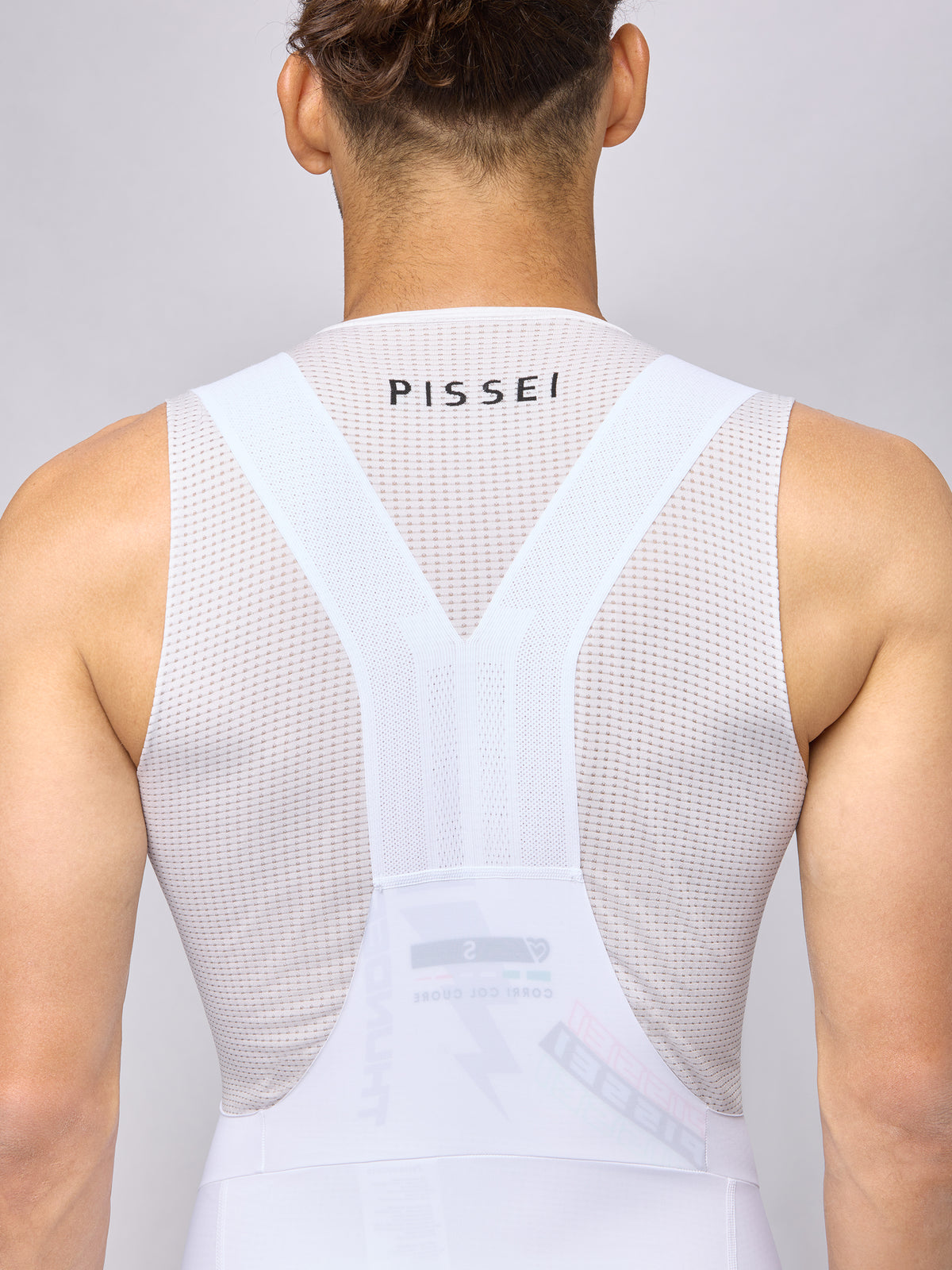Bib shorts Pissei Thunder - White