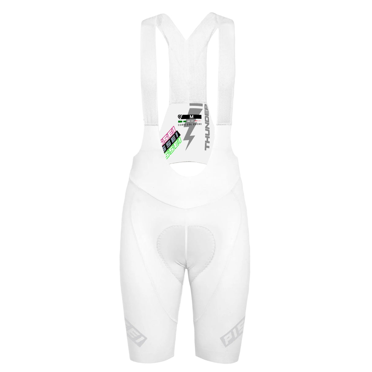 Bib shorts Pissei Thunder - White