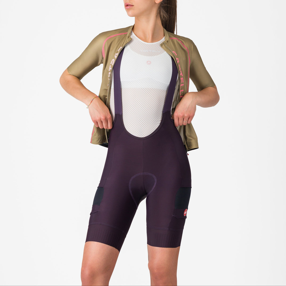 Castelli Unlimited Cargo woman bib shorts - Purple