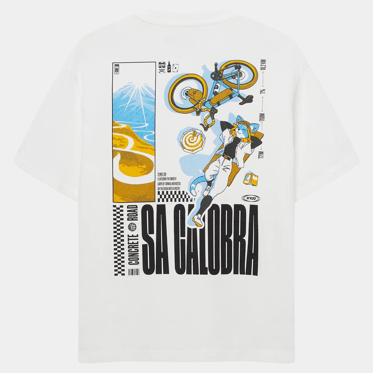 T-Shirt Cafe du Cycliste Col Sa Calobra - Bianco Café du Cycliste