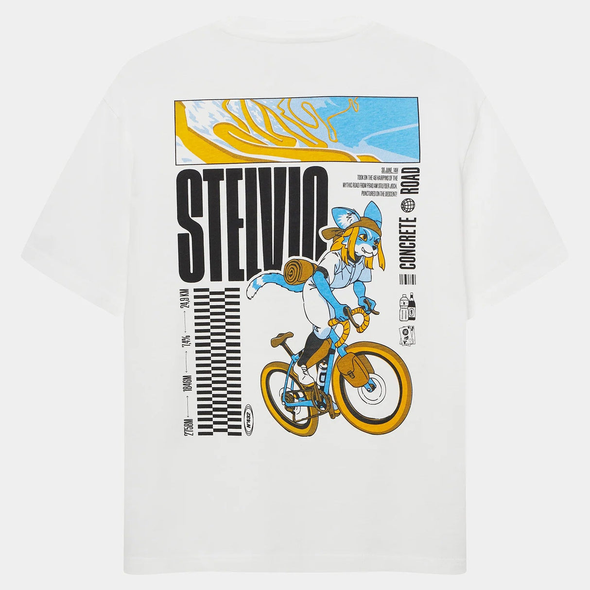 T-Shirt Cafe du Cycliste Col Stelvio - Bianco Café du Cycliste