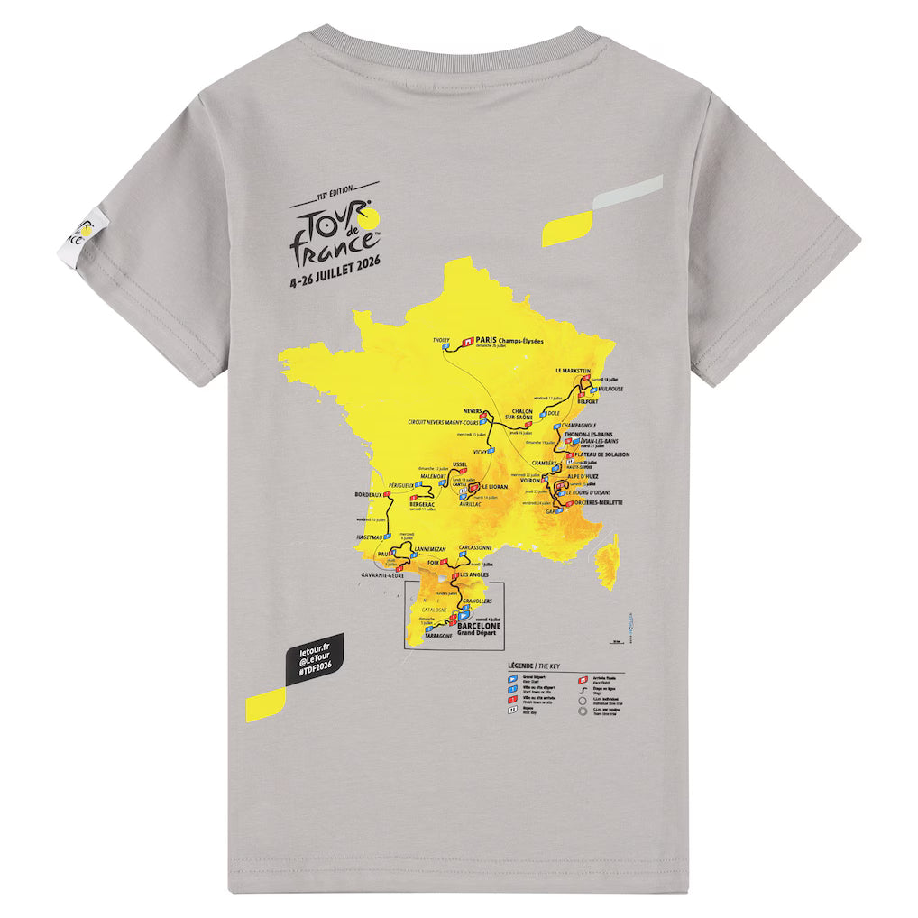 T-Shirt bambino Tour de France Parcours 2026 - Grigio Tour de France