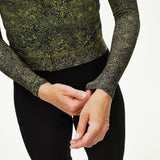 Langarm-Trikot damen Pas Normal Studios Essential Light AOP Grain - Grün
