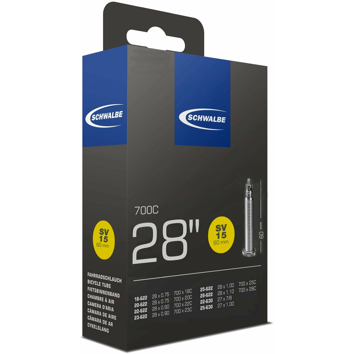 Camera d'aria Schwalbe SV15 700x18/28 - Presta 60 mm - Q