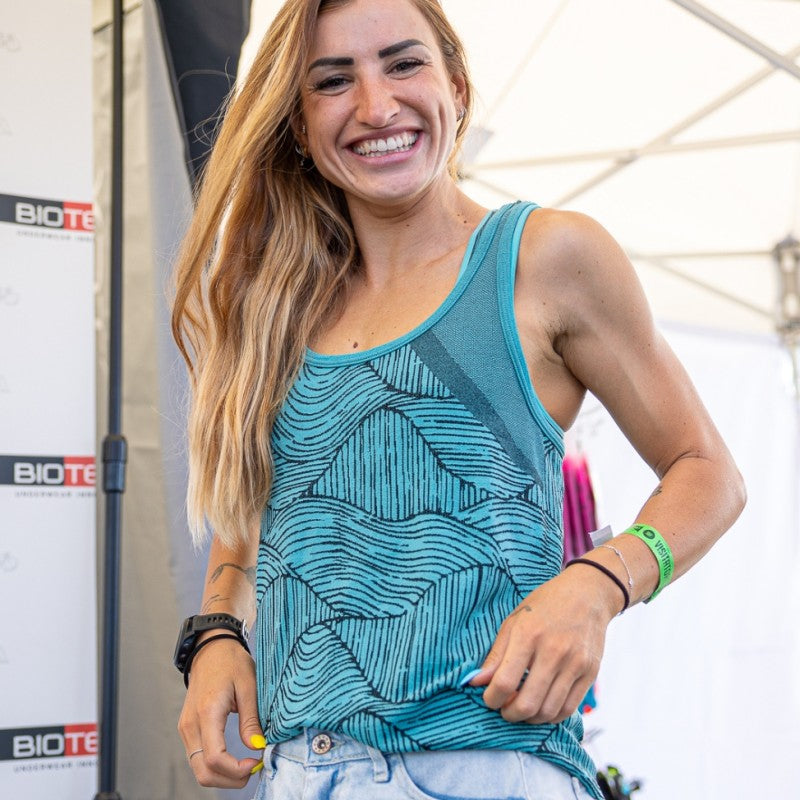 Maglia intima donna senza maniche Biotex Sprint - Azzurro - A