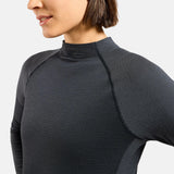 Maillot sous-vêtement femme manches longues Odlo Seamless Performance Wool - Noir