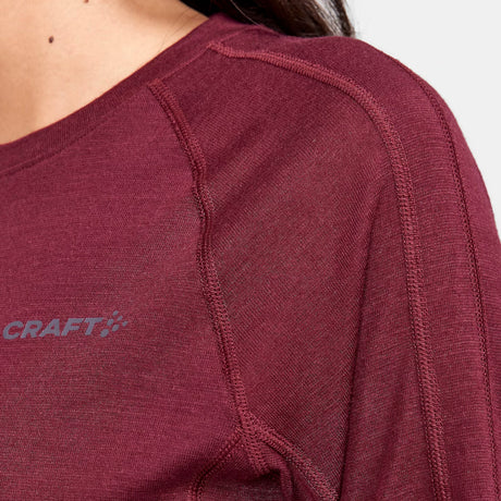 Maglia intima donna maniche lunghe Craft ADV Wool Merino RN LS W - Rosso - I