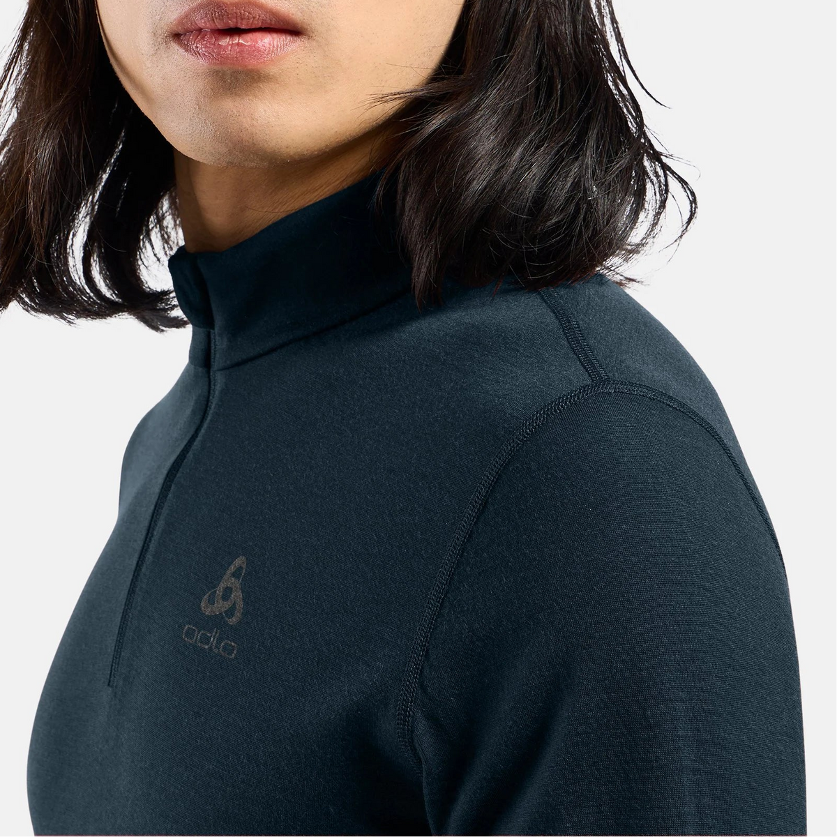 Odlo Merino 200 Zip Langarm-Funktionsunterhemd - Schwarz