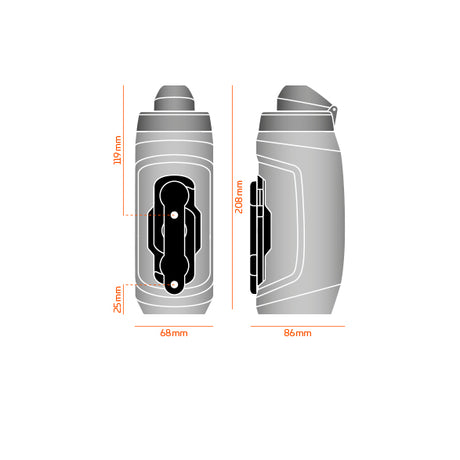 Borraccia Fidlock Twist 590 + bike base - Grigio - O