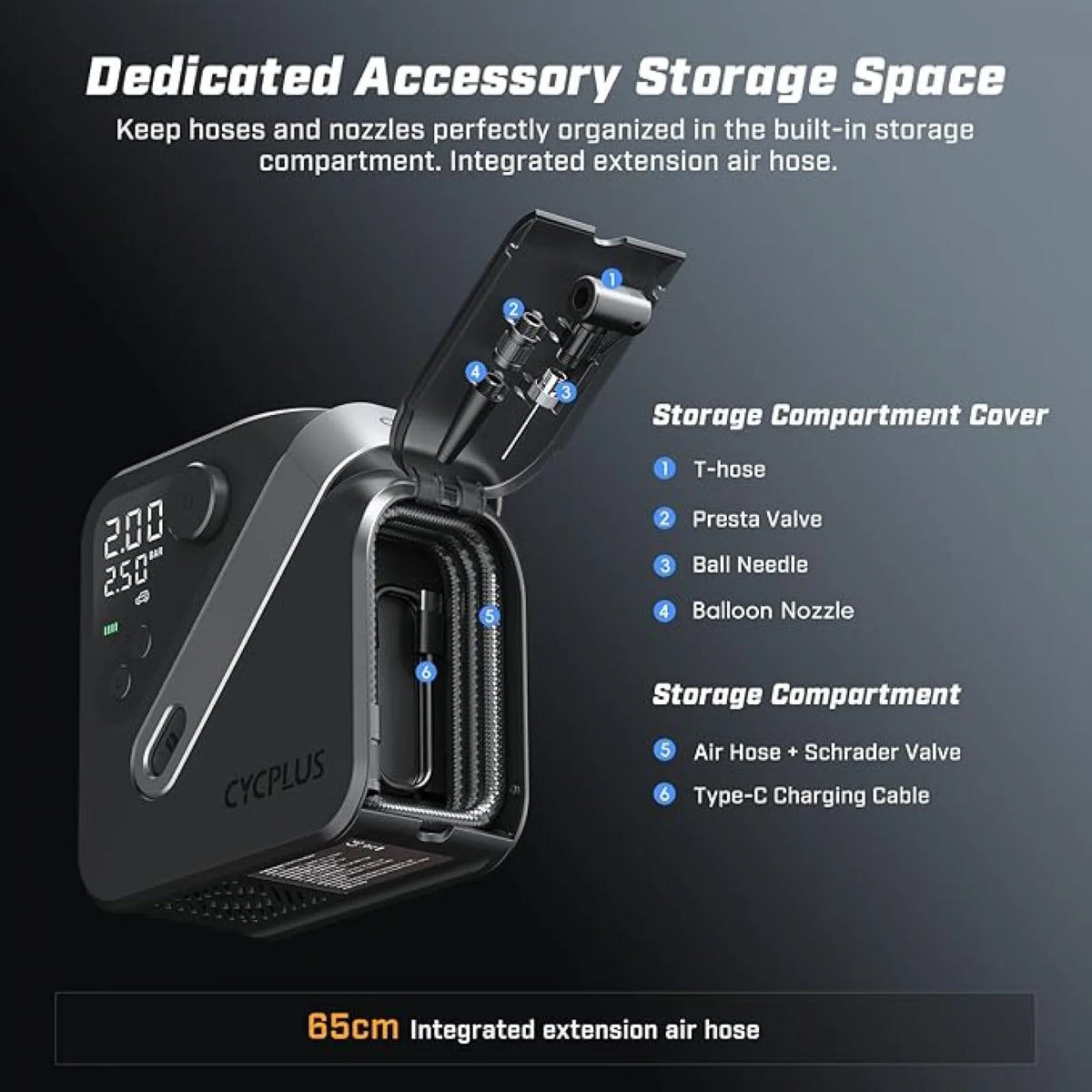 Pompa elettrica portatile Cycplus AL7 Cycplus 4