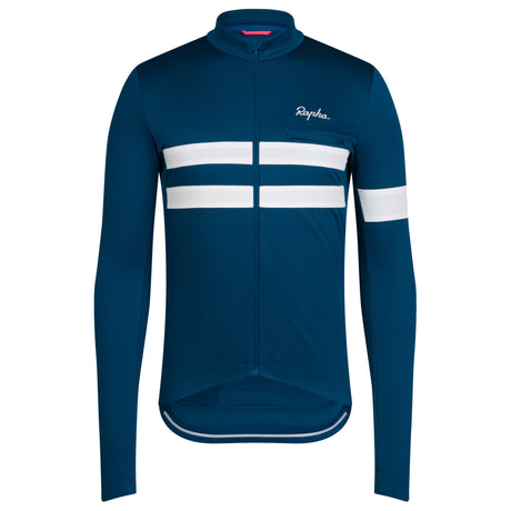 Maglia maniche lunghe Rapha Brevet - Blu bianco - F