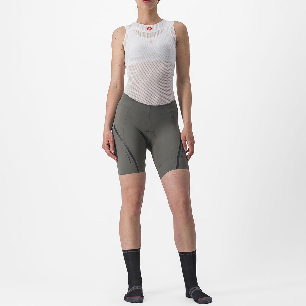 Pantaloncini donna Castelli Velocissima 3 - Grigio chiaro - L