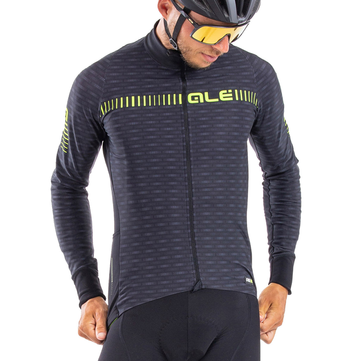 Maglia maniche lunghe Ale PRR Green Road - Nero giallo