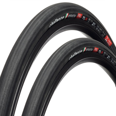 Coppia copertoni Challenge Strada Pro TLR 700x27 - Nero - F